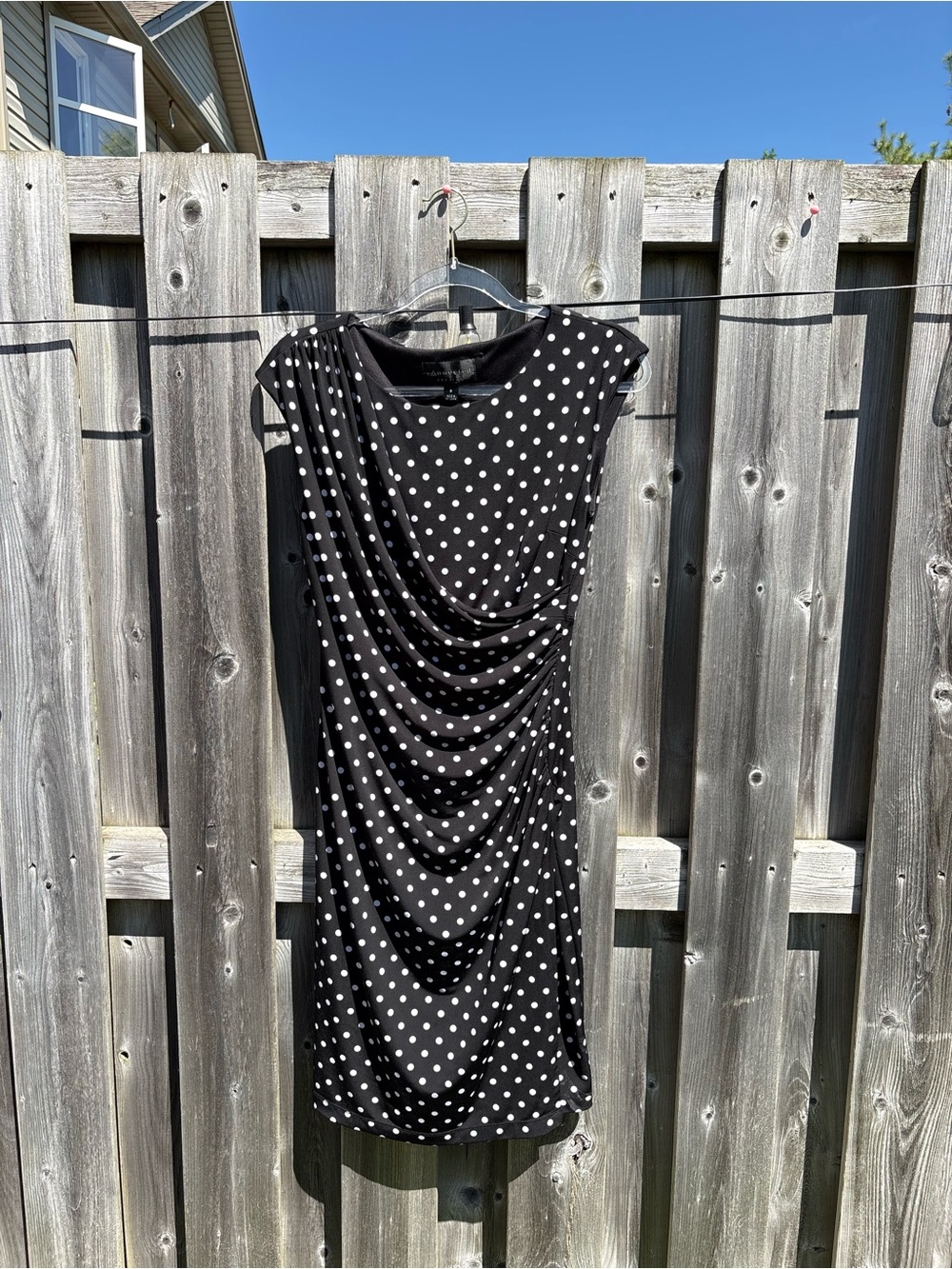 Vintage Polka Dot Draped Dress